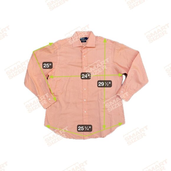 Polo Ralph Lauren Mens Orange Chambray Dress‎ Shirt Button Long Sleeve Vtg 16.5 - Picture 2 of 6